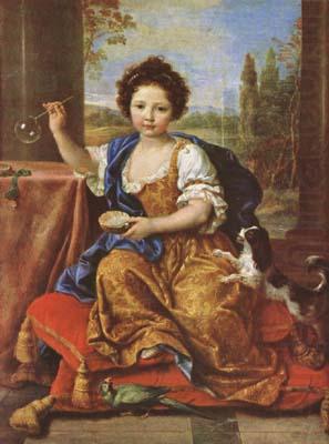 Pierre Mignard Girl Bloing Soap Bubbles (mk08) china oil painting image